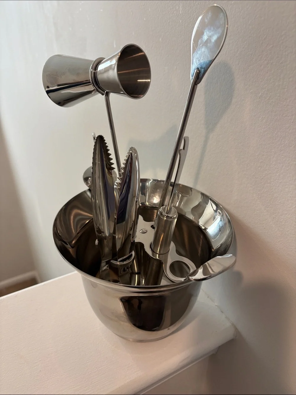 Pottery Barn Stainless Bar Tool Set Box